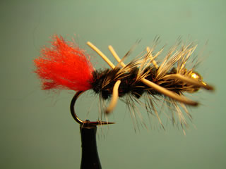 Rubber Black Bead Head Woolly Worm (8)